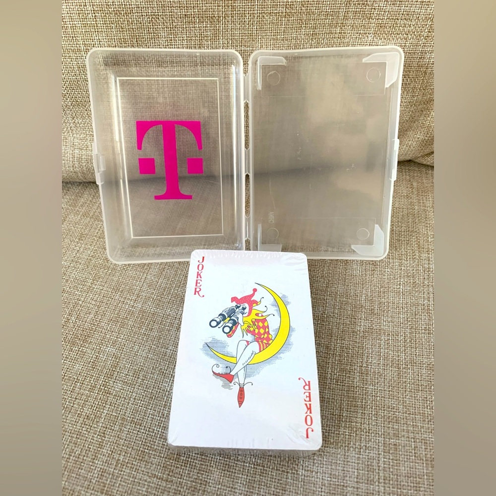NEW Card Deck in Transparent Plastic Box, Unopened